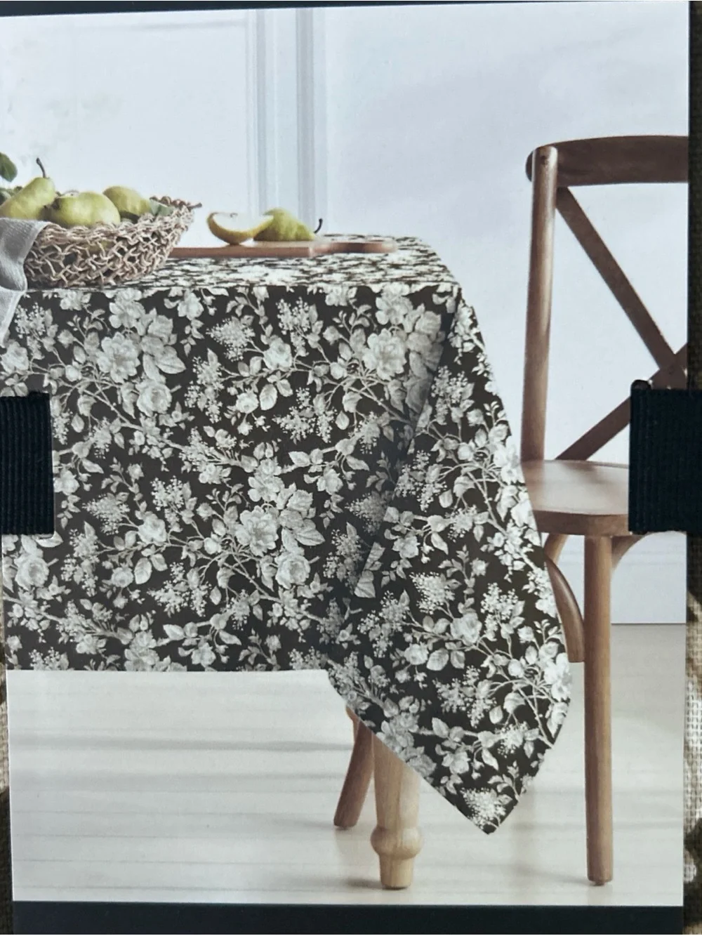 Lauren Ralph Lauren Fall Elegant Brown and Cream Floral Tablecloth 60” X 120”